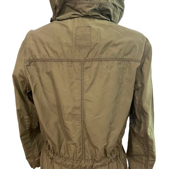 Gap Cinch Waist Utility Field Jacket Pockets Water Resistant Khaki size Medium - Picture 3 of 13